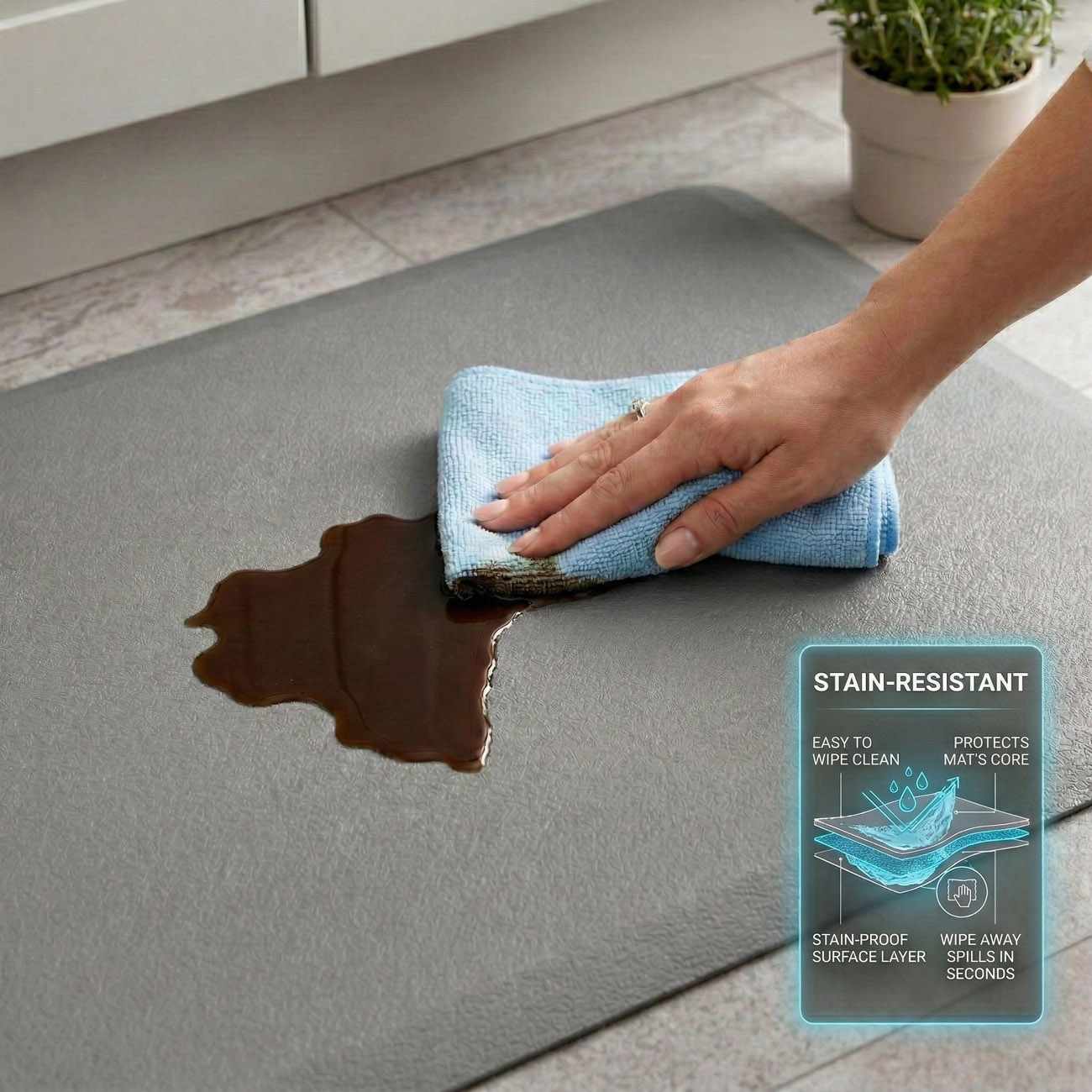 Kitchen Mat, Gray - Clearance - Ornate Home