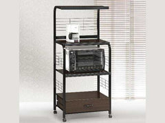 Kitchen Shelf Black on Casters - Ornate Home