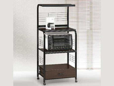 Kitchen Shelf Black on Casters - Ornate Home