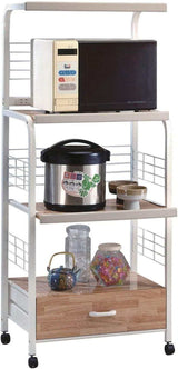 Kitchen Shelf White on Casters - Ornate Home