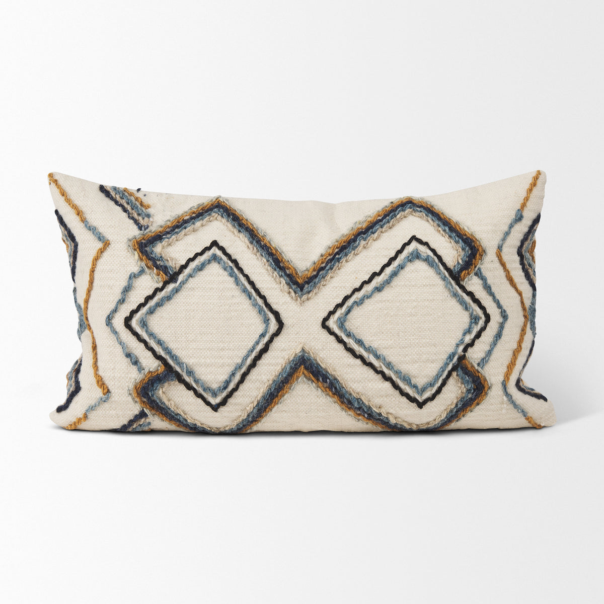 Kitt Cream/Multicolor 14x26 Patterned Lumbar Pillow Cover