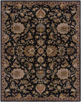 Kittredge Floral Black Wool Rug - Ornate Home