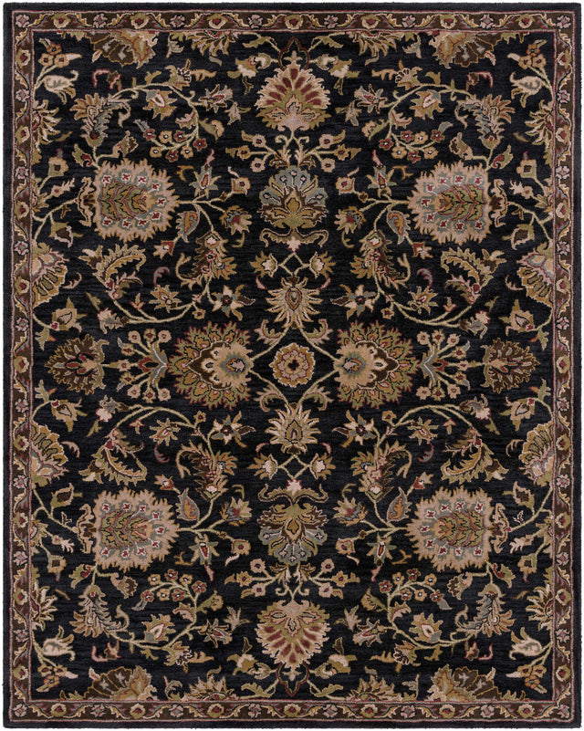 Kittredge Floral Black Wool Rug - Ornate Home