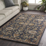 Kittredge Floral Black Wool Rug - Ornate Home