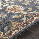 Kittredge Floral Black Wool Rug - Ornate Home
