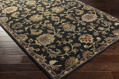 Kittredge Floral Black Wool Rug - Ornate Home