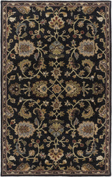 Kittredge Floral Black Wool Rug - Ornate Home