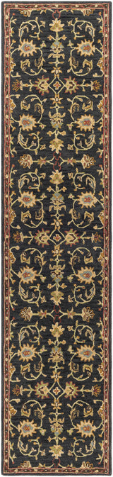 Kittredge Floral Black Wool Rug - Ornate Home