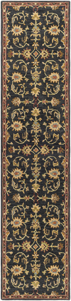 Kittredge Floral Black Wool Rug - Ornate Home