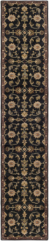 Kittredge Floral Black Wool Rug - Ornate Home