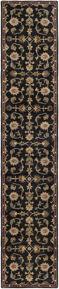 Kittredge Floral Black Wool Rug - Ornate Home