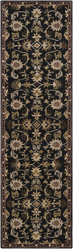 Kittredge Floral Black Wool Rug - Ornate Home