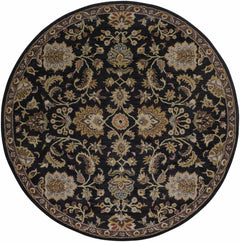 Kittredge Floral Black Wool Rug - Ornate Home