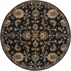 Kittredge Floral Black Wool Rug - Ornate Home