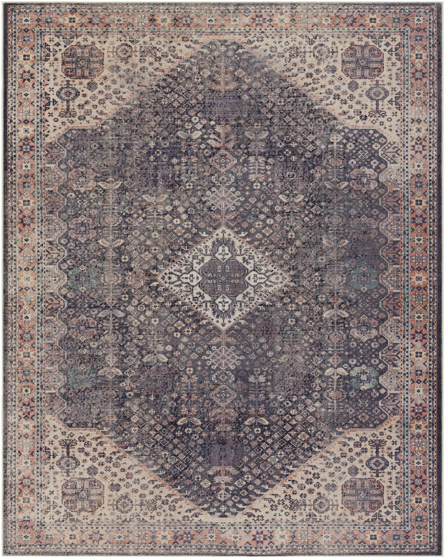 Kittrell Vintage Flat Pile Washable Rug - Clearance - Ornate Home