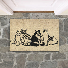 Kitty Crew Black/Sand 24"x36" Doormat