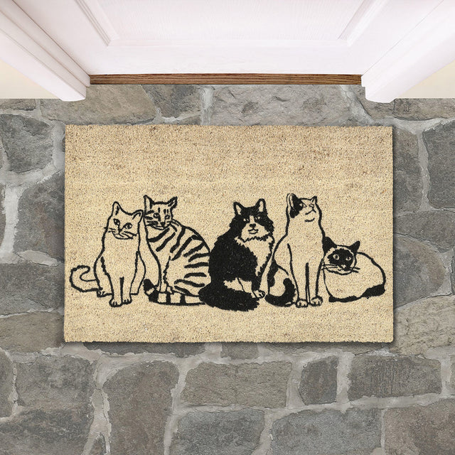 Kitty Crew Black/Sand 24"x36" Doormat