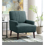 Kiwi Palmer Teal Chair with Channel Back - Ornate Home