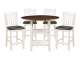 Kiwi Whitewash / Dark Cherry 5-piece Dinig Table Set - Ornate Home