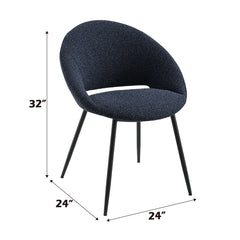 Klaus Navy/Black Side Chair (Set of 2) - Ornate Home