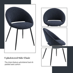 Klaus Navy/Black Side Chair (Set of 2) - Ornate Home