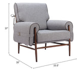 Klem Gray Accent Chair - Ornate Home