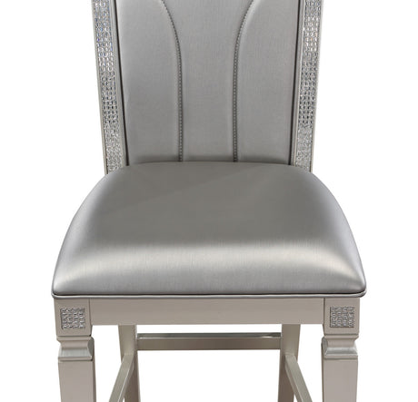 Klina Silver Champagne Counter Height Chair (Set of 2) - Ornate Home