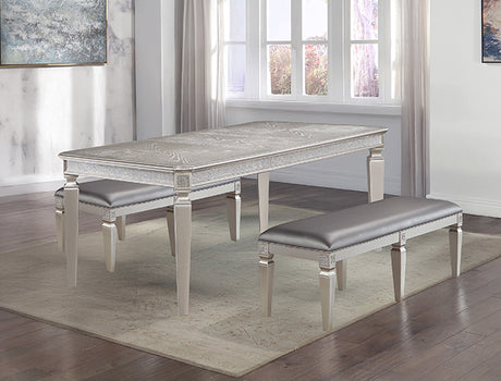 Klina Silver Champagne Dining Bench - Ornate Home