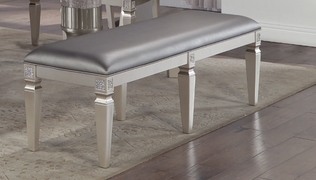 Klina Silver Champagne Dining Bench - Ornate Home