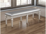 Klina Silver Champagne Dining Bench - Ornate Home