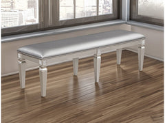 Klina Silver Champagne Dining Bench - Ornate Home