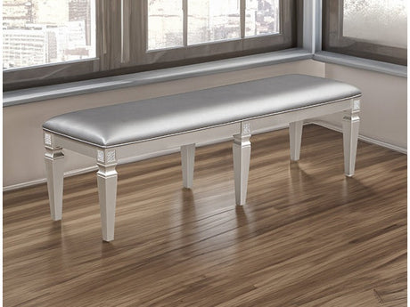 Klina Silver Champagne Dining Bench - Ornate Home