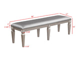 Klina Silver Champagne Dining Bench - Ornate Home