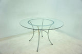 Kline Chrome 48-inch Round Glass Top Dining Table - Ornate Home