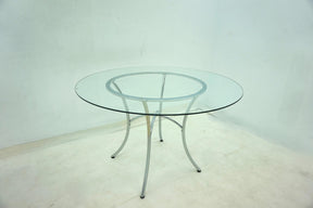 Kline Chrome 48-inch Round Glass Top Dining Table - Ornate Home