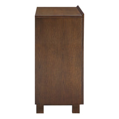 Kline Dark Walnut Stripe 2-Door Striped Accent Cabinet - Ornate Home