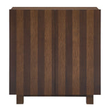 Kline Dark Walnut Stripe 2-Door Striped Accent Cabinet - Ornate Home