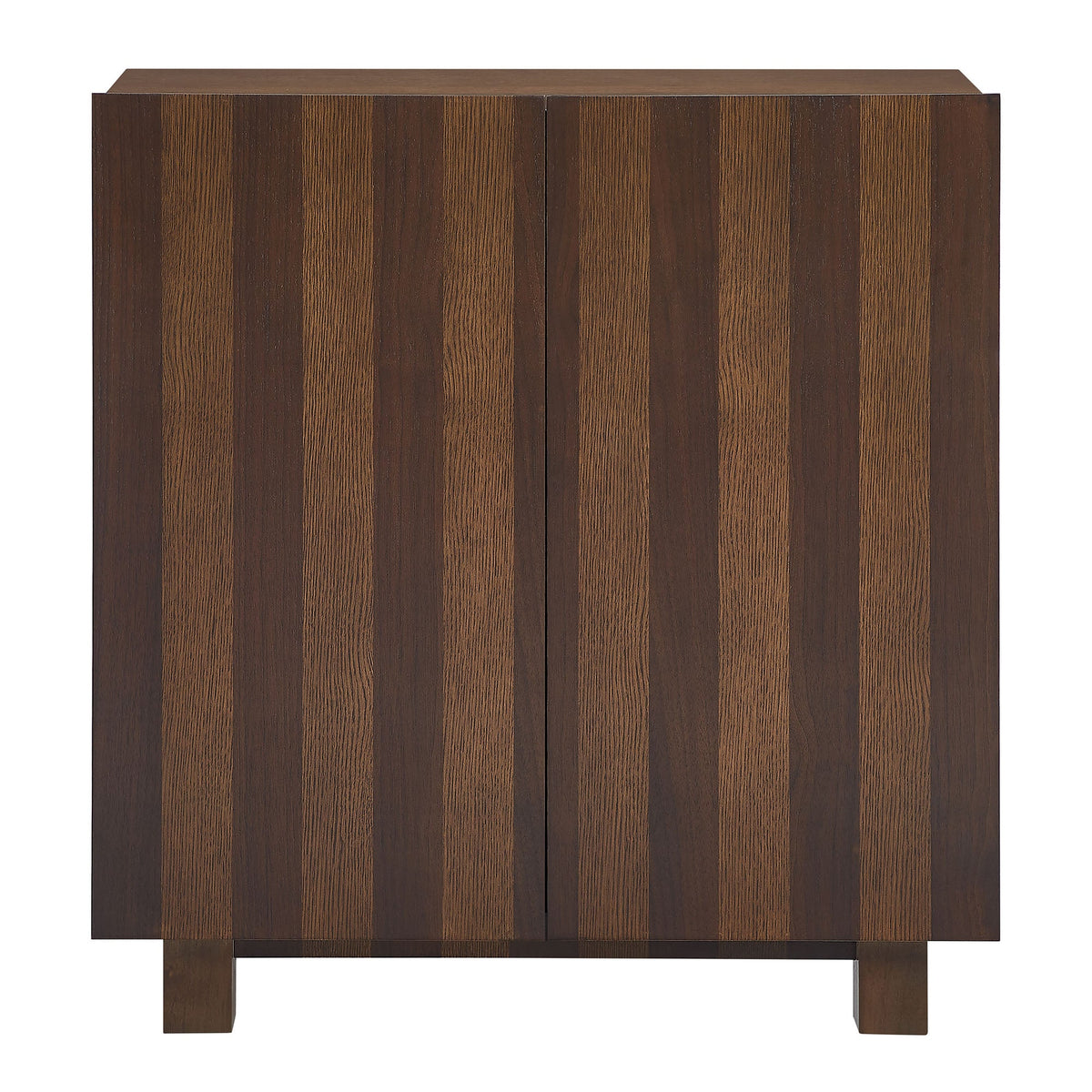 Kline Dark Walnut Stripe 2-Door Striped Accent Cabinet - Ornate Home
