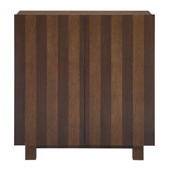 Kline Dark Walnut Stripe 2-Door Striped Accent Cabinet - Ornate Home