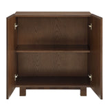 Kline Dark Walnut Stripe 2-Door Striped Accent Cabinet - Ornate Home