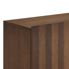 Kline Dark Walnut Stripe 2-Door Striped Accent Cabinet - Ornate Home