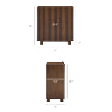 Kline Dark Walnut Stripe 2-Door Striped Accent Cabinet - Ornate Home
