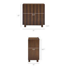 Kline Dark Walnut Stripe 2-Door Striped Accent Cabinet - Ornate Home