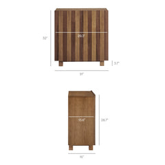 Kline Oak Walnut Stripe 2-Door Striped Accent Cabinet - Ornate Home