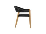Klint Teak Black Outdoor Rope Dining Stacking Armchair (Set of 4) - Ornate Home