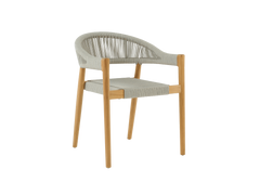 Klint Teak Grey Outdoor Rope Dining Stacking Armchair (Set of 4) - Ornate Home