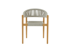 Klint Teak Grey Outdoor Rope Dining Stacking Armchair (Set of 4) - Ornate Home