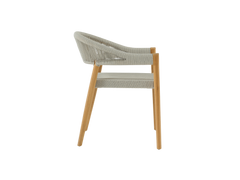 Klint Teak Grey Outdoor Rope Dining Stacking Armchair (Set of 4) - Ornate Home