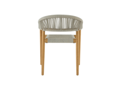 Klint Teak Grey Outdoor Rope Dining Stacking Armchair (Set of 4) - Ornate Home
