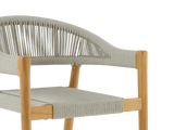 Klint Teak Grey Outdoor Rope Dining Stacking Armchair (Set of 4) - Ornate Home